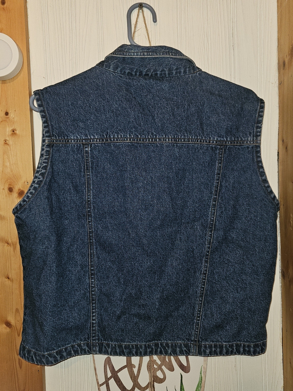 Signature Embroidered Denim Vest - Blue - Picture 2 of 4